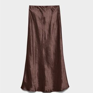Aritzia Babaton Satin Slip Skirt Brown Size 16